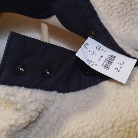 J. Crew cream navy sherpa authentic fleece - Picture 3 of 11